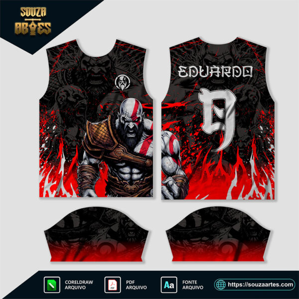 Arte Vetor Camisa Interclasse Kratos - God of War - Image 2