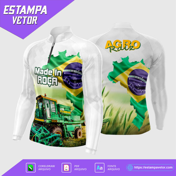 Design vetorial da Arte Vetor Camisa AGRO Made in Roça - Agro Raiz 2025, editável em Corel Draw X7 e PDF
