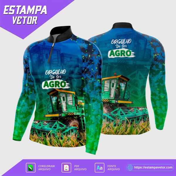 Design vetorial da Arte Vetor Camisa Agro 2025 Colheitadeira - Orgulho De Ser Agro, editável em Corel Draw X7 e PDF
