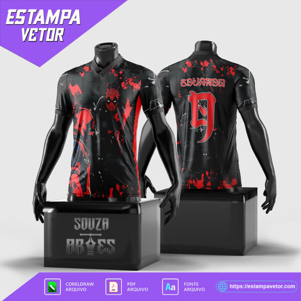 Design exclusivo de Deadpool em vetor para camisetas interclasse, formatos editáveis Corel Draw X7 e PDF
