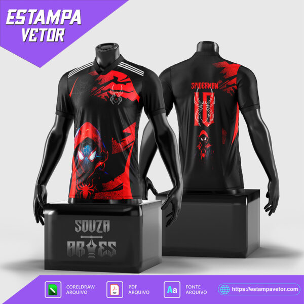Arte Vetor Camisa Homem-Aranha Interclasse 2024 - 2025 em Corel Draw, PDF e fonte TTF - Design Exclusivo