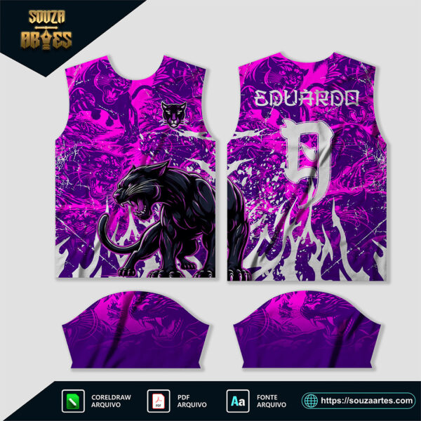Arte Vetor Camisa Interclasse Pantera Roxa - Image 2