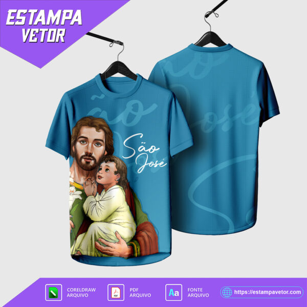 Design vetorial da Arte Vetor Camisa Religião São José 2025, disponível em Corel Draw X7 e PDF