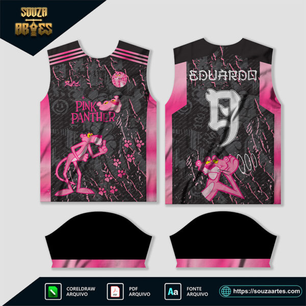 Arte Vetor Camisa Pantera Cor de Rosa Interclasse 2025 - Image 2