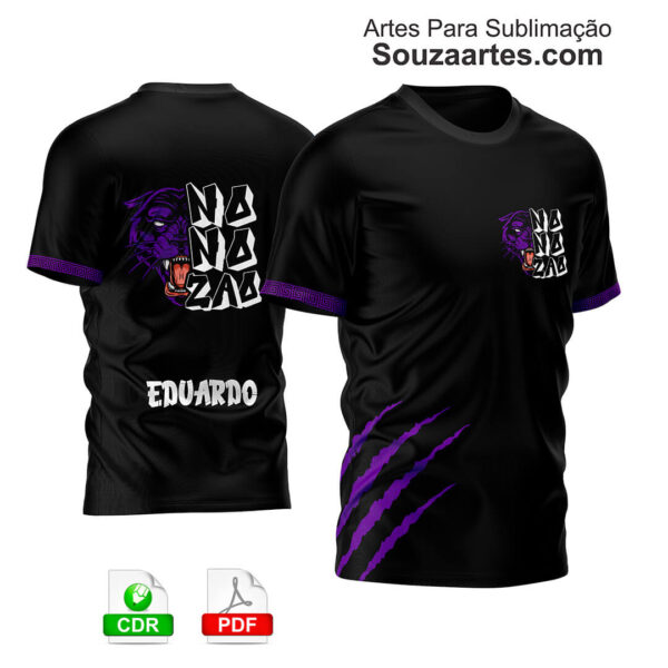 Arte Vetor Camisa Nono Ano Pantera Roxo mod-01
