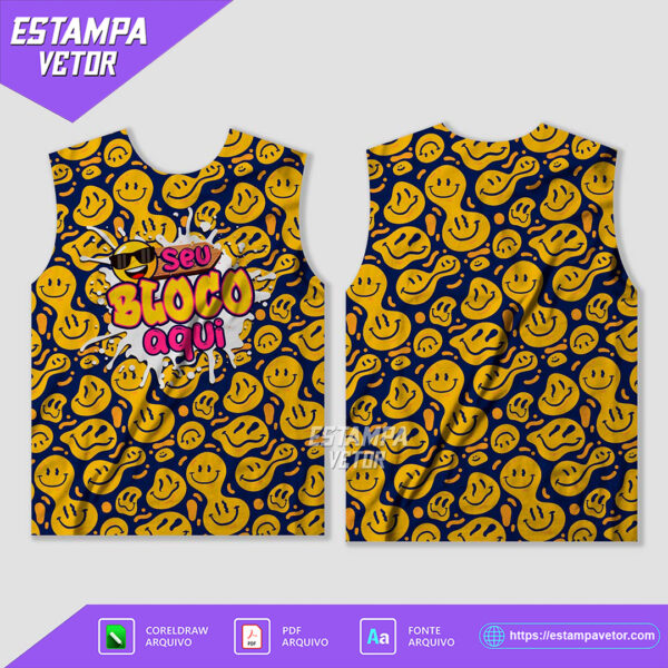 Design vetorial do Abadá Bloco Carnaval 2025 Sublimação – Modelo 22, editável em Corel Draw X7 e PDF