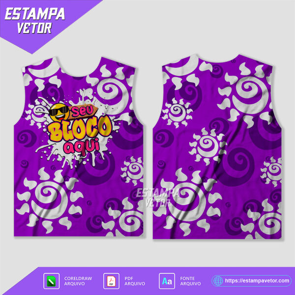 Design vetorial do Abadá Bloco Carnaval 2025 Sublimação – Modelo 28, editável em Corel Draw X7 e PDF