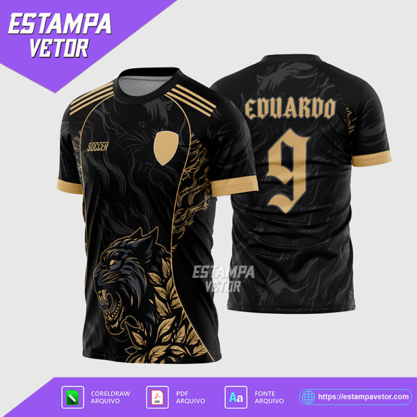 Arte Camisa Interclasse Pantera Negra Dourado Corel Draw X7 para sublimação