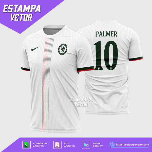 Arte Estampa Camisa Chelsea Reserva 2025 - 2026 Corel Draw X7 para sublimação
