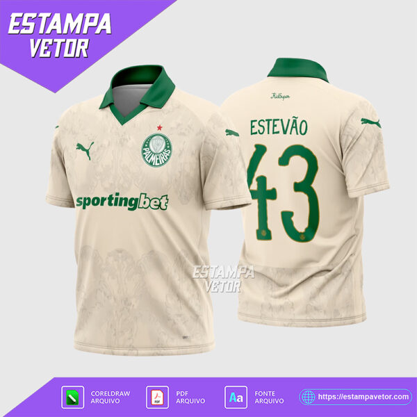Arte Estampa Camisa Palmeiras Reserva CWC 2025 - 2026 Corel Draw X7 para sublimação
