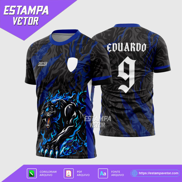 Arte Vetor Camisa Interclasse Pantera Azul Corel Draw X7 para sublimação