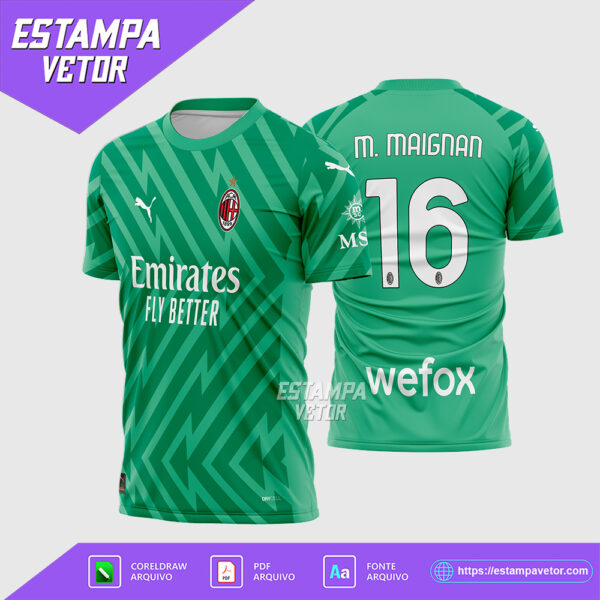 arte vetor camisa ac milan goleiro 2023-24