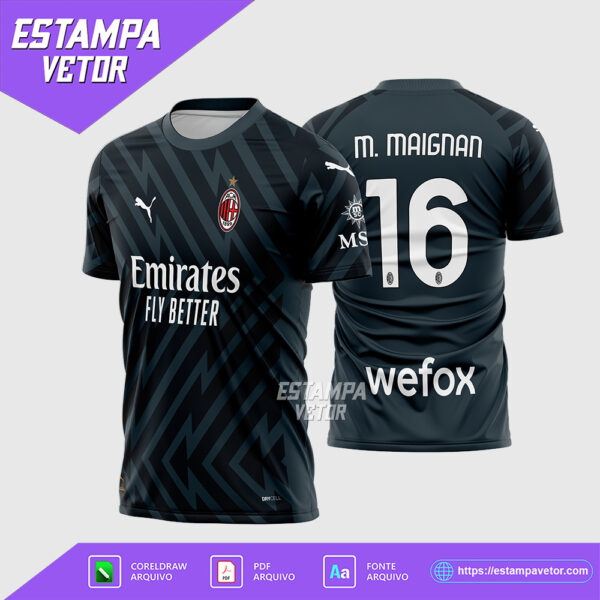 arte vetor camisa ac milan goleiro 2023-24 - Image 2