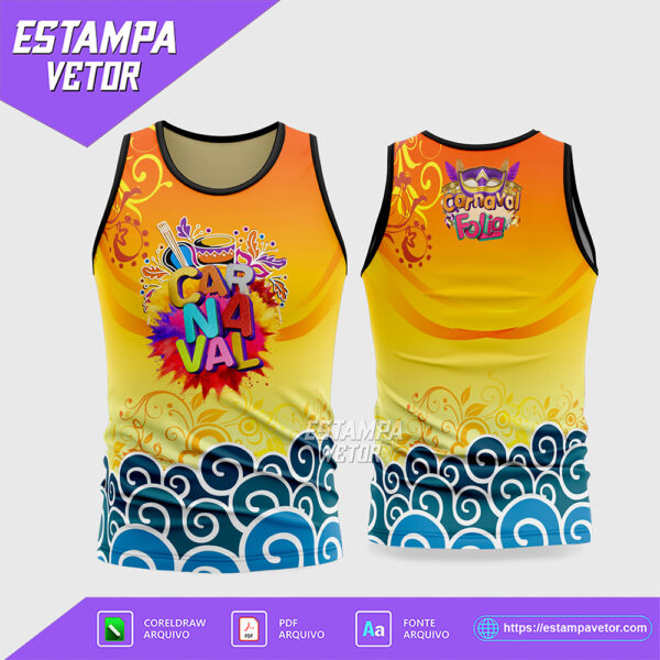Arte Vetor Camisa Abadá Bloco Carnaval 2026 Corel Draw X7 para sublimação