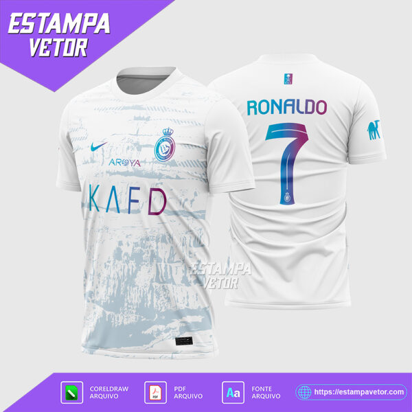 Arte Vetor Camisa Al-Nassr Terceira 2023 2024 Corel Draw X7 para sublimação