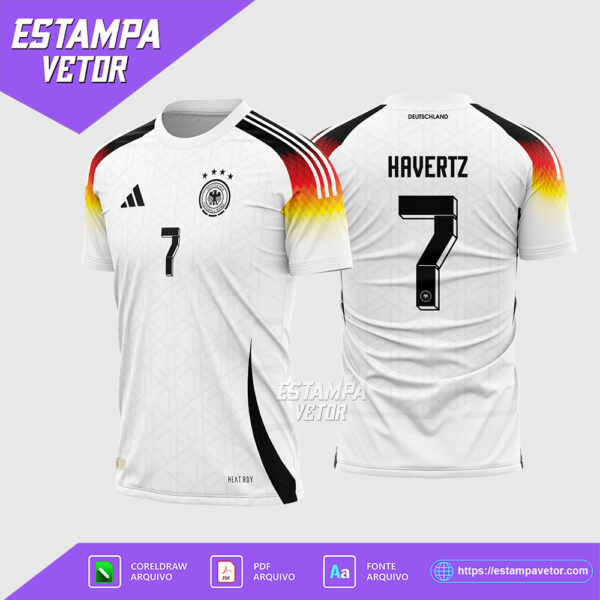 Arte Vetor Camisa Alemanha Titular 2024 - 2025 Corel Draw X7 para sublimação