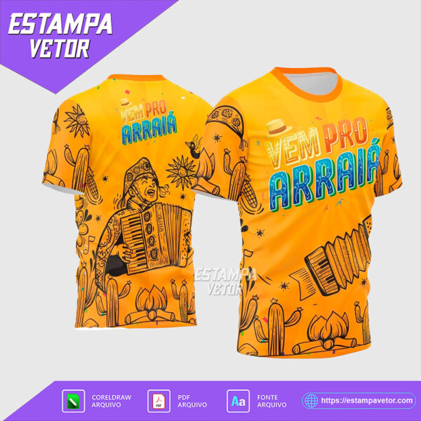Estampa Vetor Luiz Gonzaga para Camisa de São João 2025 em Corel Draw X7