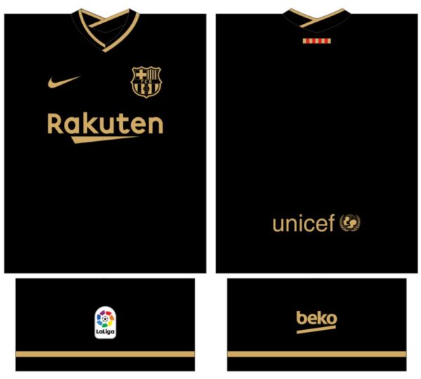 arte vetor camisa barcelona away 2020 - 2021