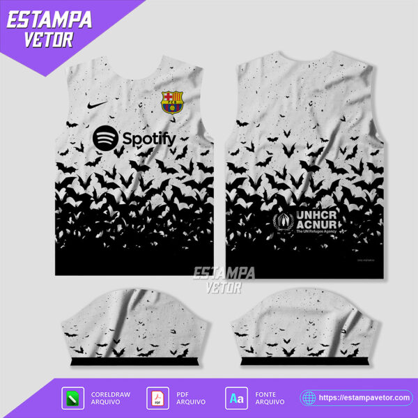 Arte Vetor Camisa Barcelona Conceito Halloween 2025 em Corel Draw X7