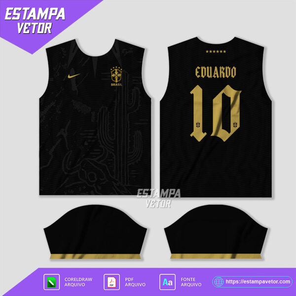Arte Vetor Camisa Brasil Conceito Sertão Black em Corel Draw X7