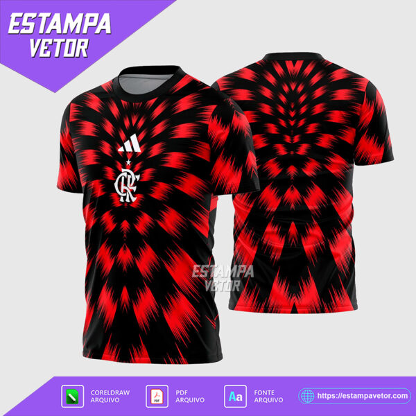 Arte Vetor Camisa Flamengo Titular 2025-2026 para sublimação e personalização
