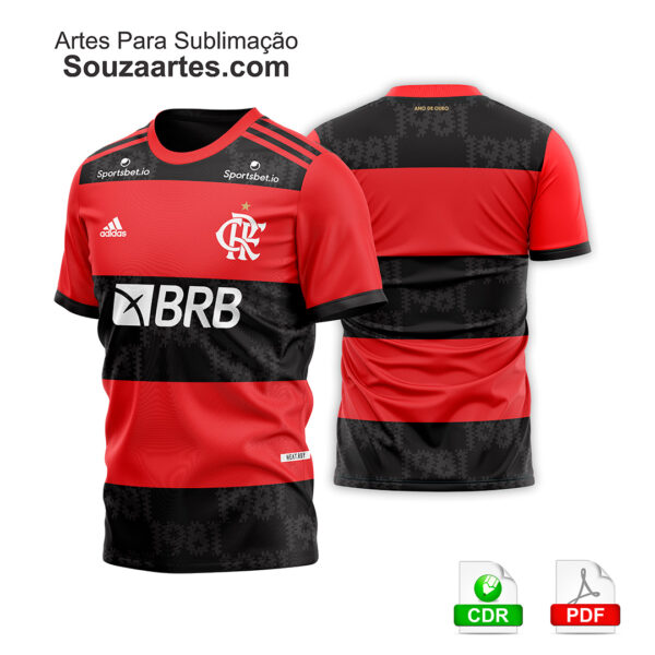 arte vetor camisa flamengo titular 2021/2022