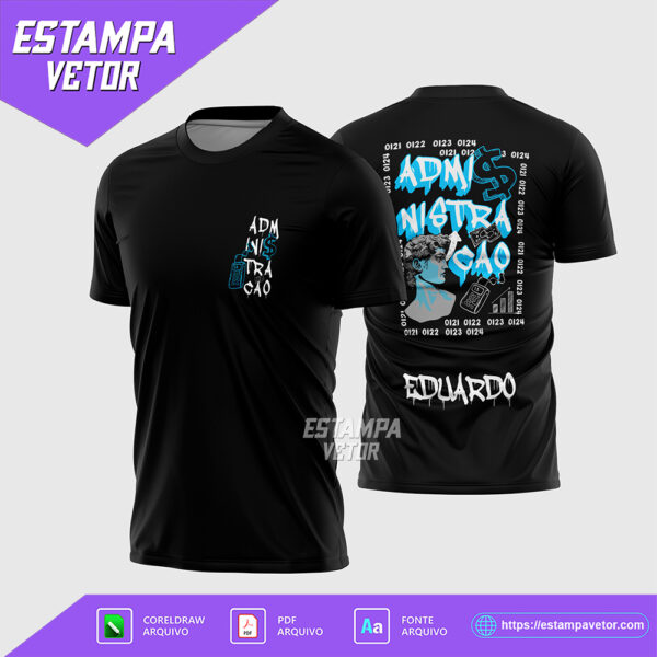 Arte vetor para camisa de Formandos Administração em CorelDRAW X7 e PDF
