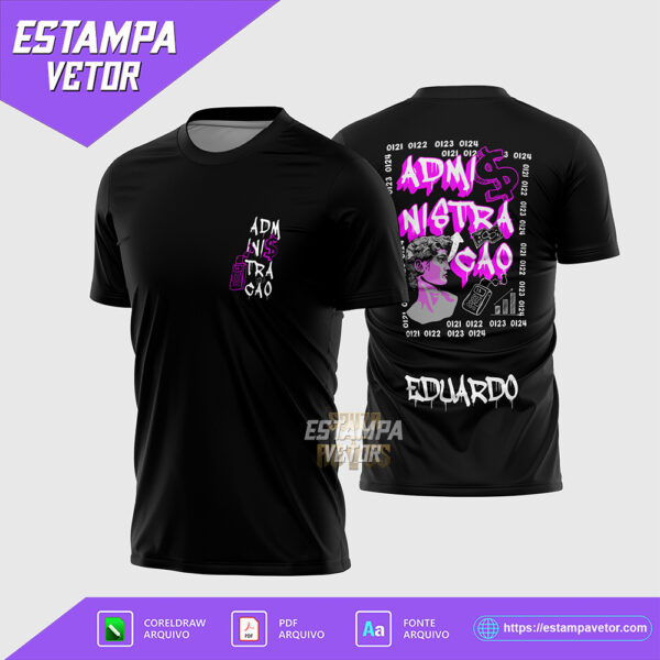 Arte vetor para camisa de Formandos Administração em CorelDRAW X7 e PDF