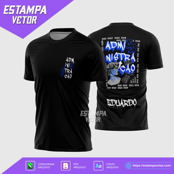 Arte vetor para camisa de Formandos Administração em CorelDRAW X7 e PDF