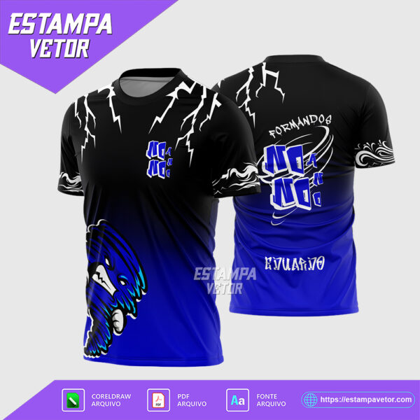 Arte Vetor Camisa Formandos Nono Ano Furacão Azul Corel Draw X7 para sublimação
