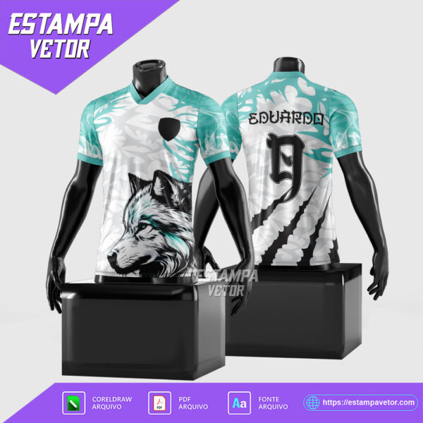 arte vetor camisa interclasse lobo azul 2025