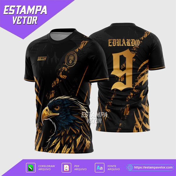Arte Vetor Camisa Interclasse Águia Dourada Corel Draw X7 para sublimação