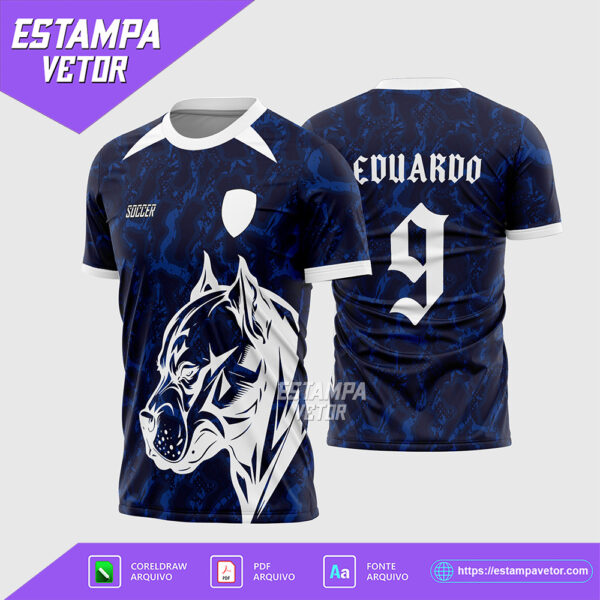 Arte Vetor Camisa Interclasse Pitbull Azul 2025 Corel Draw X7 para sublimação