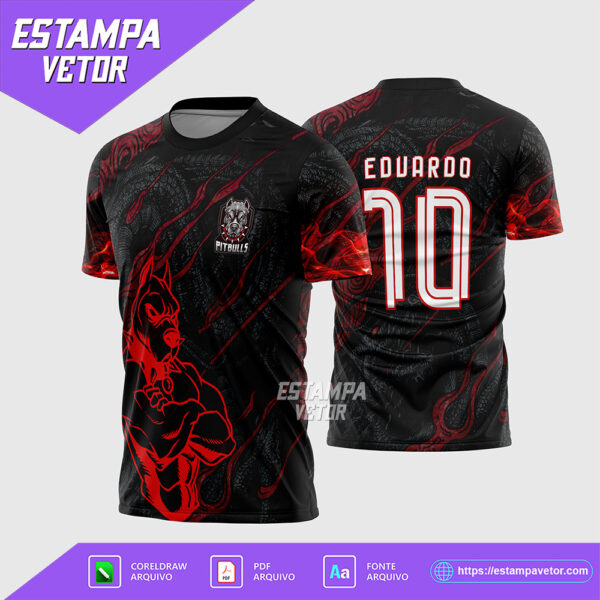 Arte Vetor Camisa Interclasse Pitbull of Dragon 2025 Corel Draw X7 para sublimação