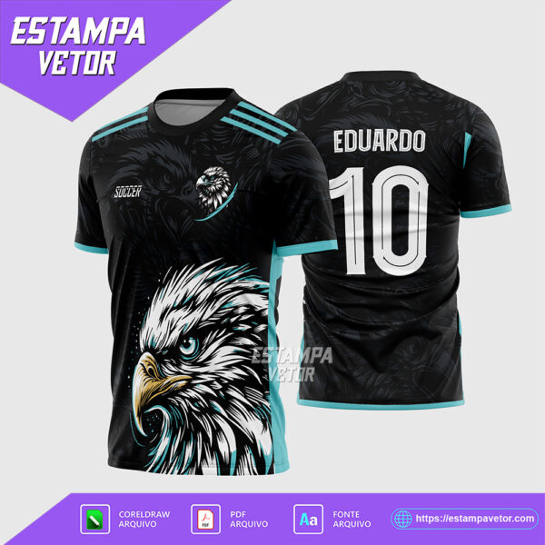 Arte Vetor Camisa Interclasse 2025 Águia Branca com Azul Corel Draw X7 para sublimação