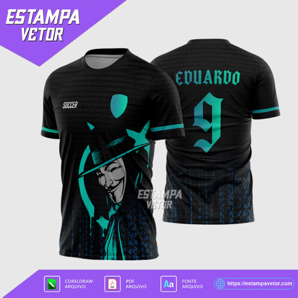 Arte Vetor Camisa Interclasse Anonymous Degradê Corel Draw para sublimação