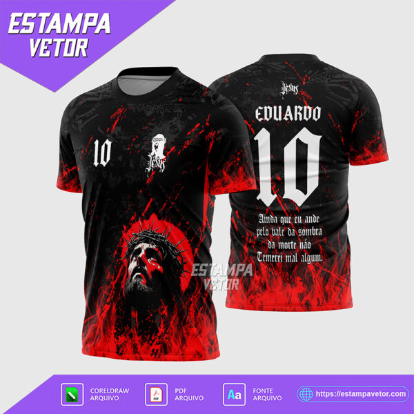 Arte Vetor Camisa Interclasse Jesus Cristo Red 2025 Corel Draw X7 para sublimação