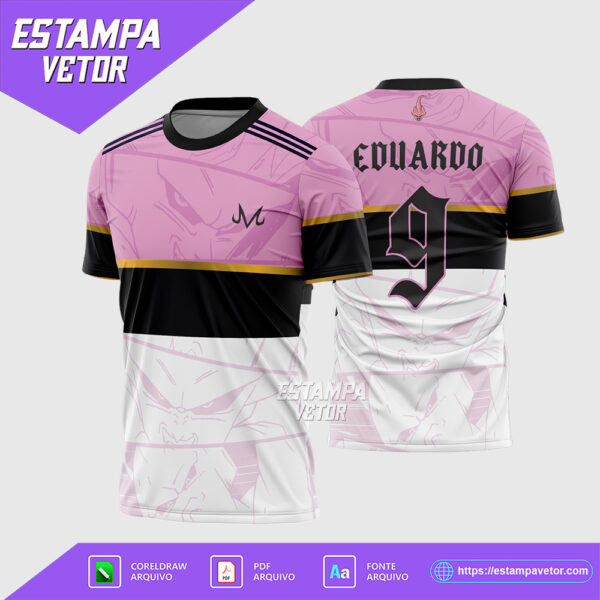 Arte Vetor Camisa Interclasse Majin Boo Dragon Ball Corel Draw para sublimação