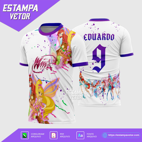 Arte Vetor Camisa Interclasse O Clube das Winx Corel Draw para sublimação