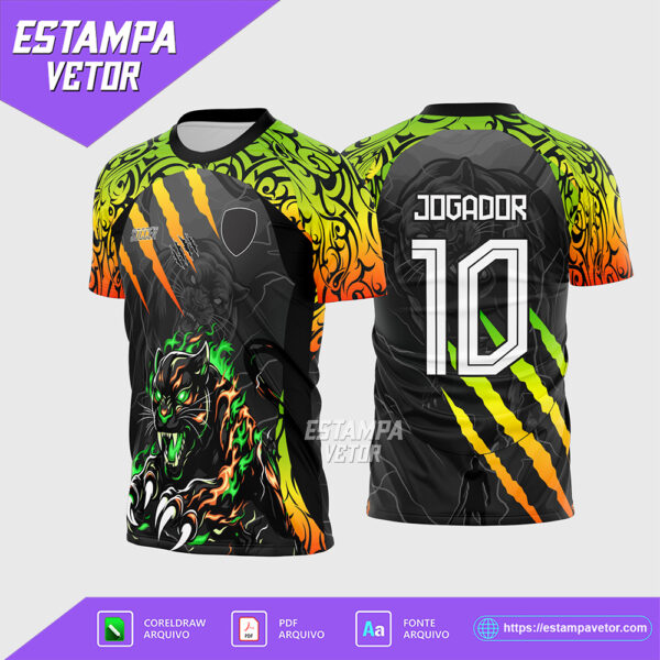 Arte Vetor Camisa Interclasse Pantera Negra Dourado 2025 Corel Draw X7 para sublimação