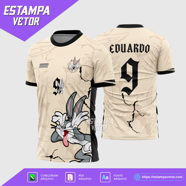 rte Vetor Camisa Interclasse Pernalonga Looney Tunes Corel Draw para sublimação