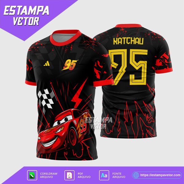 Arte Vetor Camisa Interclasse Relâmpago McQueen V2 Corel Draw X7 para sublimação