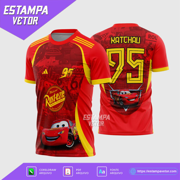 Arte Vetor Camisa Interclasse Relâmpago McQueen Corel Draw X7 para sublimação