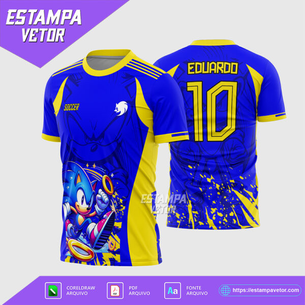 Arte Vetor Camisa Interclasse Sonic 2025 Corel Draw X7 para sublimação