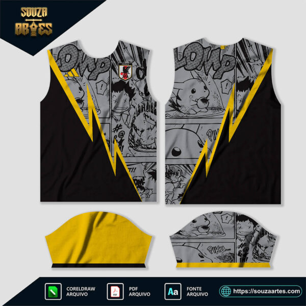 arte vetor camisa japão conceito pikachu 2023