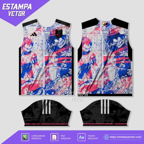 Arte Vetor Camisa Japão Dragon Ball Conceito, design digital em formato Corel Draw X7 e PDF, 100% editável.