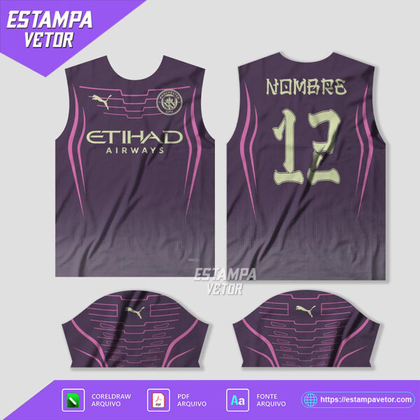 Arte vetor camisa Manchester City conceito 2024 para sublimação e personalização