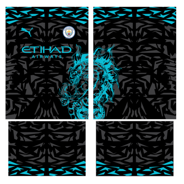 arte vetor camisa manchester city conceito dragon blue 2024 - Image 2
