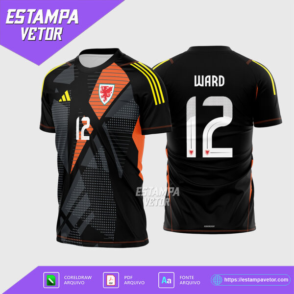 arte vetor camisa pais de gales goleiro 2024 - 2025