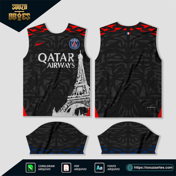 arte vetor camisa paris saint germain conceito torre eiffel 2024